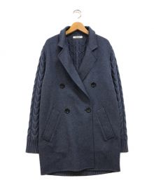 MaxMara（マックスマーラ）の古着「SATRAPO 切替ニットコート」｜ネイビー