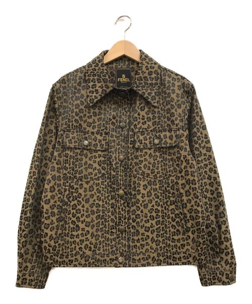 FENDI（フェンディ）FENDI (フェンディ) レオパード柄ジャケット ブラウン サイズ:40の古着・服飾アイテム