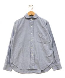 SAMMLER SHIRT MAKERS×TheThreeRobbers（ザムラーシャツメイカーズ×ザ・スリー・ラバーズ）の古着「ラウンドカラーシャツ」｜ブルー