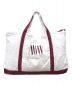 AWW MAGAZINE & GIFT SHOP（アウウマガジンアンドギフトショップ）の古着「AWW TOTE BIG 2WAYキャンバスバッグ」｜ホワイト×レッド