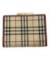 BURBERRY (バーバリー) ノバチェックがま口財布 ベージュ×レッド：6000円