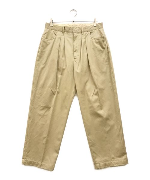 FARAH（ファーラー）FARAH (ファーラー) Two-tuck Wide Tapered Pants ベージュ サイズ:34の古着・服飾アイテム