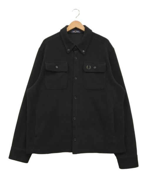 FRED PERRY（フレッドペリー）FRED PERRY (フレッドペリー) REVERSE FLEECEBACK OVERSHIRT ブラック サイズ:Lの古着・服飾アイテム