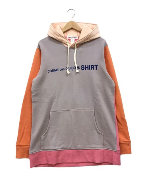 COMME des GARCONS SHIRT（コムデギャルソンシャツ）COMME des GARCONS SHIRT (コムデギャルソンシャツ) ColorBlock Hoody ピンク×オレンジ サイズ:Xの古着・服飾アイテム