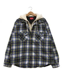 SUPREME（シュプリーム）の古着「Hooded Flannel Zip Up Shirt」｜ブルー×グレー