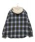 SUPREME (シュプリーム) Hooded Flannel Zip Up Shirt ブルー×グレー サイズ:M：17000円