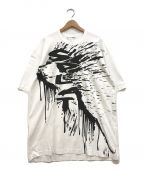 COMME des GARCONS SHIRTコムデギャルソンシャツ）の古着「WOVEN Artwork by Christian Marclay T-Shirt」｜ホワイト×ブラック