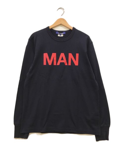 COMME des GARCONS JUNYA WATANABE MAN（コム デ ギャルソン ジュンヤ ワタナベ マン）COMME des GARCONS JUNYA WATANABE MAN (コム デ ギャルソン ジュンヤ ワタナベ マン) MAN プリントL/Sカットソー ネイビー サイズ:Lの古着・服飾アイテム