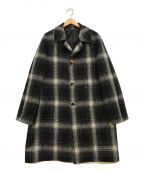 EDIFICEエディフィス）の古着「Harris Tweed Split Raglan Coat」｜ブラック×ホワイト