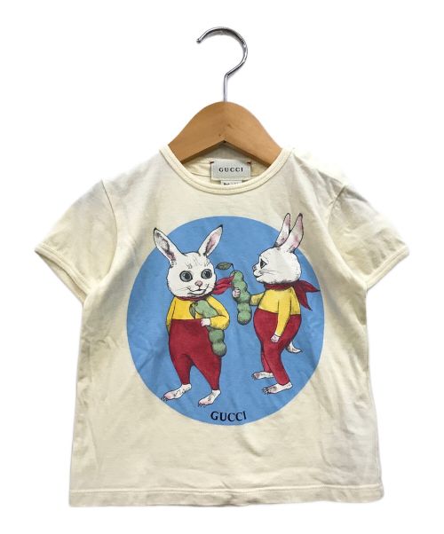 GUCCI（グッチ）GUCCI (グッチ) ヒグチユウコ (ヒグチユウコ) ウサギプリントTシャツ ベージュ サイズ:18/24Mの古着・服飾アイテム