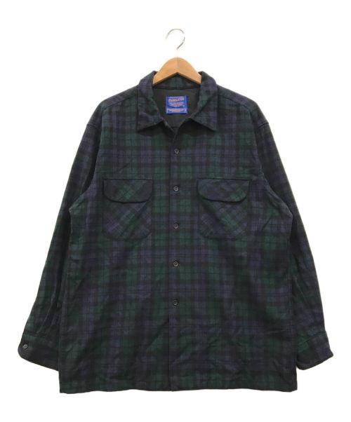 PENDLETON（ペンドルトン）PENDLETON (ペンドルトン) ブラックウォッチボードシャツ グリーン×ネイビー サイズ:Lの古着・服飾アイテム