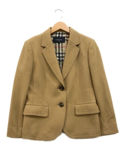 BURBERRY LONDON（バーバリーロンドン）BURBERRY LONDON (バーバリーロンドン) アンゴラ×ウール裏地ノバチェック2Bジャケット ベージュ サイズ:40の古着・服飾アイテム