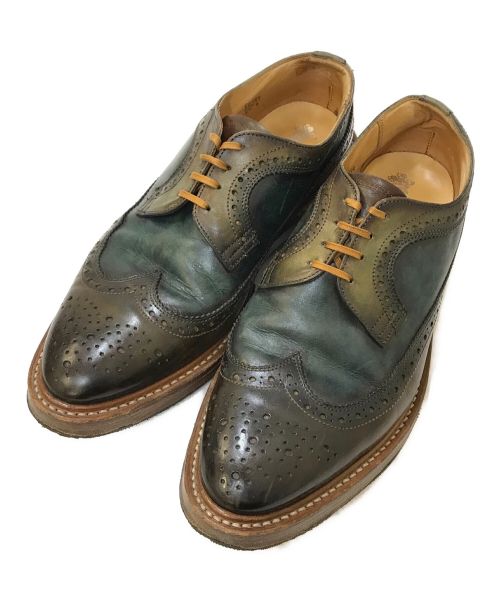 Tricker's（トリッカーズ）Tricker's (トリッカーズ) ウィングチップシューズ グリーン×ブラウン サイズ:8 1/2の古着・服飾アイテム