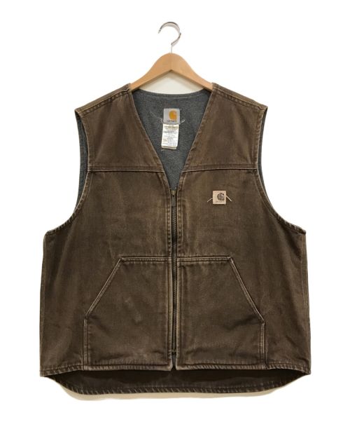 CarHartt（カーハート）CarHartt (カーハート) ダックワークベスト ブラウン サイズ:XLの古着・服飾アイテム