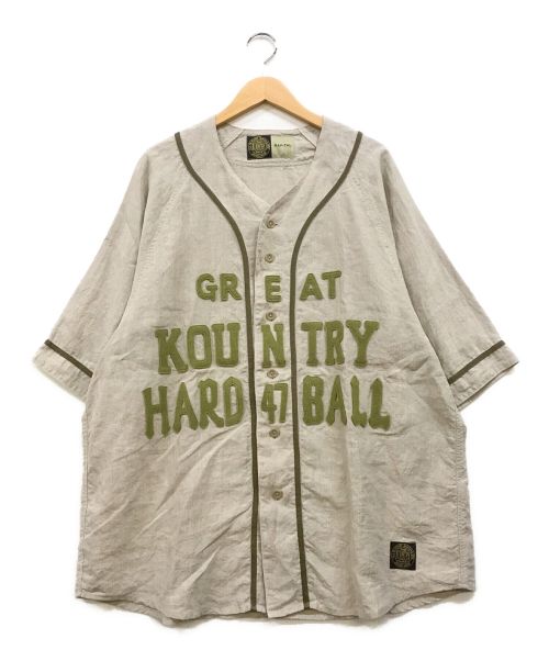 KAPITAL（キャピタル）KAPITAL (キャピタル) GREAT KOUNTRY ベースボールシャツ ベージュ サイズ:4(XL)の古着・服飾アイテム