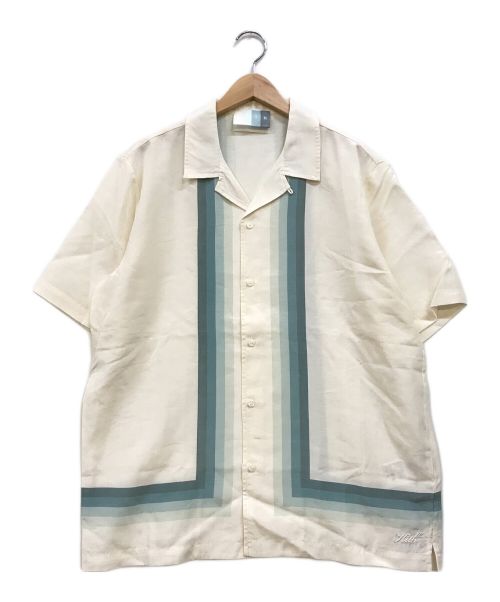 KITH（キス）KITH (キス) Cupro Linen Thompson Camp Collar Shirt アイボリー×ブルー サイズ:Lの古着・服飾アイテム