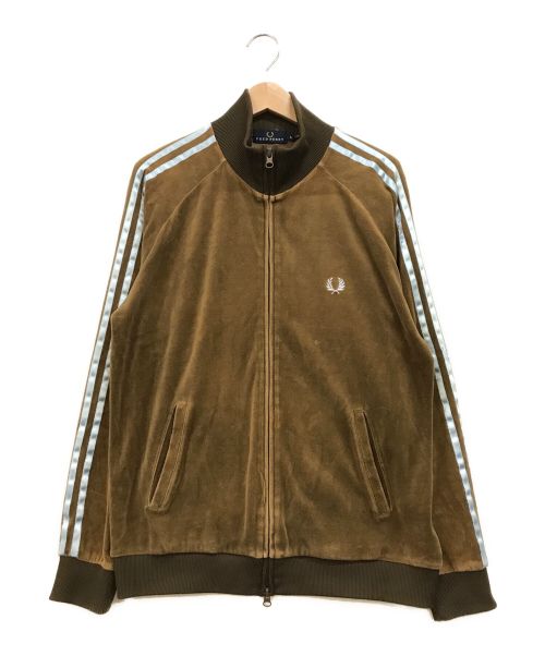 FRED PERRY（フレッドペリー）FRED PERRY (フレッドペリー) ベロアトラックジャケット ブラウン サイズ:Lの古着・服飾アイテム