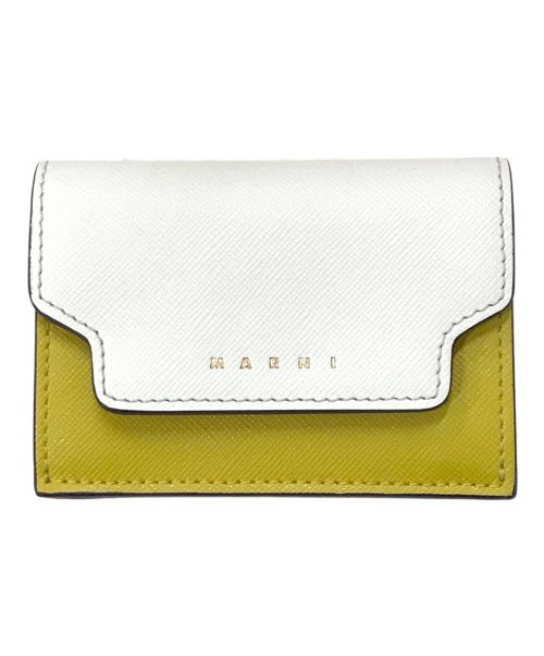 MARNI（マルニ）MARNI (マルニ) トリフォールドウォレット イエロー×ブルーの古着・服飾アイテム