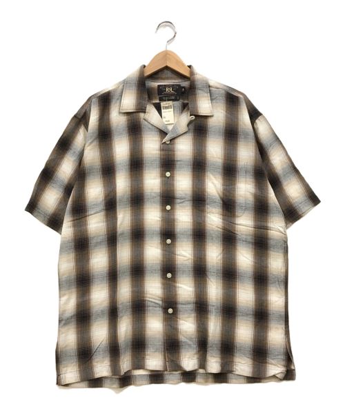 RRL（ダブルアールエル）RRL (ダブルアールエル) S/Sオンブレチェックシャツ ブラウン サイズ:Mの古着・服飾アイテム