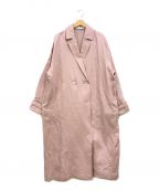 THREE DOTSスリードッツ）の古着「Rough linen trench」｜ピンク