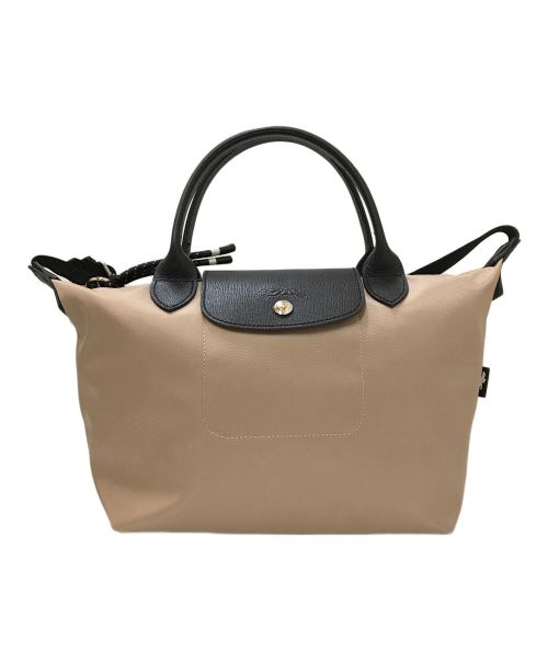 LONGCHAMP（ロンシャン）LONGCHAMP (ロンシャン) LE PLIAGE ENERGY 2WAYバッグ ベージュ×ブラックの古着・服飾アイテム