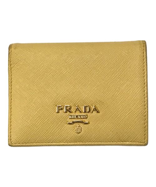 PRADA（プラダ）PRADA (プラダ) SAFFIANO MULTIC 二つ折り財布 イエローの古着・服飾アイテム