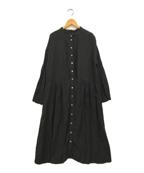 nest Robe（ネストローブ）nest Robe (ネストローブ) リネンピンタックワンピース ブラック サイズ:下記参照の古着・服飾アイテム