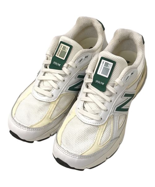 NEW BALANCE（ニューバランス）NEW BALANCE (ニューバランス) 990v4ローカットスニーカー ホワイト×グリーン サイズ:26.5㎝の古着・服飾アイテム