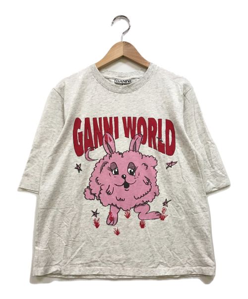 GANNI（ガニー）GANNI (ガニー) GANNI WORLD Bunny プリントカットソー グレー サイズ:Sの古着・服飾アイテム