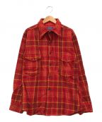 PENDLETONペンドルトン）の古着「60’S チェックウールシャツジャケット」｜レッド