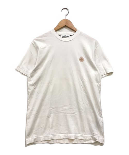 STONE ISLAND（ストーンアイランド）STONE ISLAND (ストーンアイランド) ロゴプリントtシャツ ホワイト サイズ:Mの古着・服飾アイテム