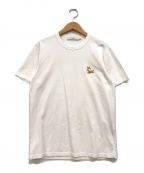 maison kitsuneメゾンキツネ）の古着「チラックス フォックスパッチロゴTシャツ」｜ホワイト