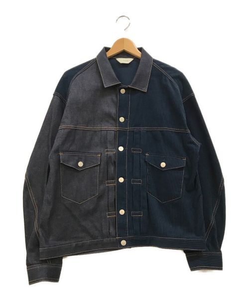 jieda（ジエダ）jieda (ジエダ) SWITCHING DENIM JACKET ネイビー×グリーン サイズ:1の古着・服飾アイテム