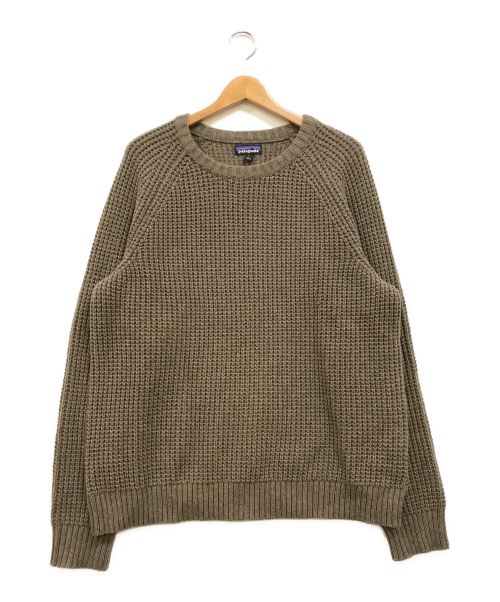 Patagonia（パタゴニア）Patagonia (パタゴニア) Recycled Wool Waffle Knit Sweater ブラウン サイズ:Lの古着・服飾アイテム