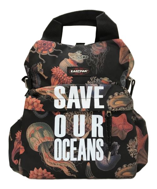 EASTPAK（イーストパック）EASTPAK (イーストパック) Vivienne Westwood (ヴィヴィアンウエストウッド) SAVE OUR OCEANS デイパック ブラックの古着・服飾アイテム