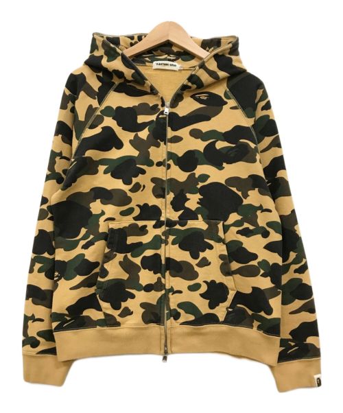 A BATHING APE（アベイシングエイプ）A BATHING APE (アベイシングエイプ) 1stカモ ジップパーカー ベージュ×オリーブ サイズ:Sの古着・服飾アイテム