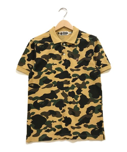 A BATHING APE（アベイシングエイプ）A BATHING APE (アベイシングエイプ) カモフラポロシャツ ベージュ×カーキ サイズ:Sの古着・服飾アイテム