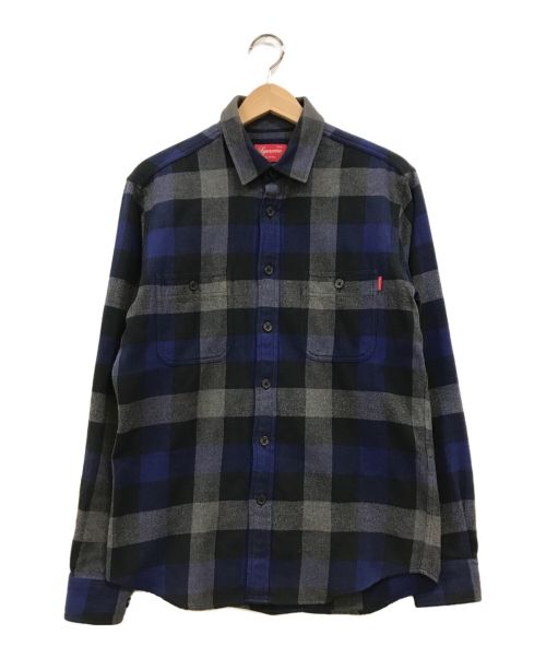 SUPREME（シュプリーム）SUPREME (シュプリーム) ブロックチェックシャツ ネイビー×グレー サイズ:Sの古着・服飾アイテム