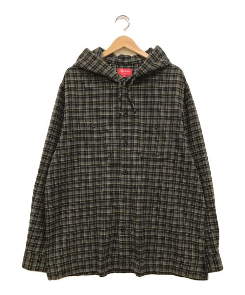 SUPREME（シュプリーム）SUPREME (シュプリーム) Mini Plaid Hooded Shirt グレー サイズ:XLの古着・服飾アイテム