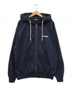 X-LARGEエクストララージ）の古着「STANDARD LOGO ZIP HOODED SWEATSHIRT」｜ネイビー