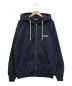 X-LARGE（エクストララージ）の古着「STANDARD LOGO ZIP HOODED SWEATSHIRT」｜ネイビー