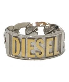 DIESEL（ディーゼル）の古着「ロゴ喜平チェーンリング」｜シルバー×ゴールド