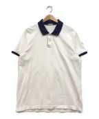 MONCLERモンクレール）の古着「MAGLIA POLO MANICA CORTA」｜ホワイト×ネイビー