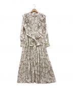 HER LIP TOハーリップトゥ）の古着「Pedicel Lace-Trimmed Long Dress」｜ベージュ