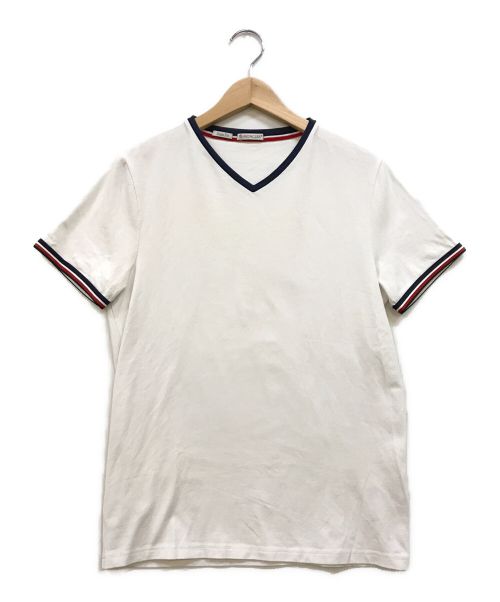 MONCLER（モンクレール）MONCLER (モンクレール) MAGLIA SCOLLO VネックTシャツ ホワイト サイズ:Mの古着・服飾アイテム