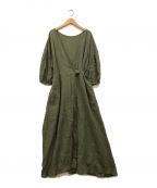 L'appartementアパルトモン）の古着「Linen Madame Dress」｜グリーン