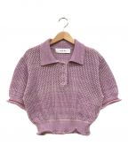 IRENEアイレネ）の古着「Mix Yarn Knit Polo」｜パープル