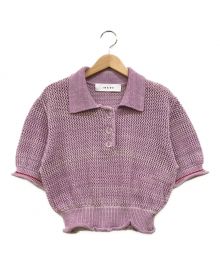 IRENE（アイレネ）の古着「Mix Yarn Knit Polo」｜パープル