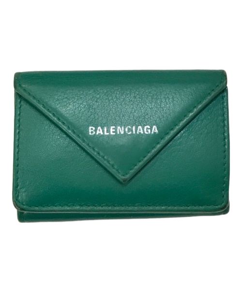 BALENCIAGA（バレンシアガ）BALENCIAGA (バレンシアガ) ペーパーミニウォレット グリーンの古着・服飾アイテム