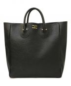 YOUNG & OLSEN The DRYGOODS STOREヤングアンドオルセン ザ ドライグッズストア）の古着「EMBOSSED LEATHER TOTE」｜ブラック